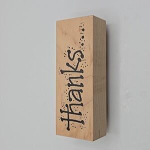 NWOT Wood and Rubber Stamp